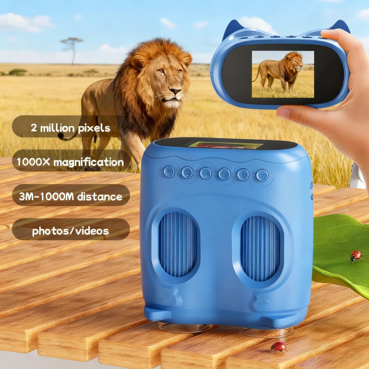 Microscope and Telescope 2 in 1Children's optical educational toys 2MP HD Camera Microscope 1000x magnification Christmas Gifts