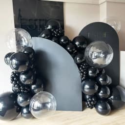 Black Balloons Garland Arch 5/10/12/18inch Dark Black Helium Latex Balloons for Birthday Halloween Christmas New Year Prom Decor