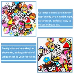 Random 10-200Pcs Shoe Charms , PVC Shoe Decorations Accessories for Christmas, Birthday, Party, Gift Shoes Pins for Men Women