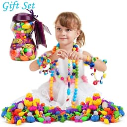 100pcs Pop Beads Children Girls Princess Jewelry Making Kit Creative Necklace Bracelet Rings DIY Ideal Christmas Birthday Gifts