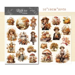 Vintage Christmas Snowman RUB ON Stickers Junk Journal Collage Mushroom Transfer Stickers DIY Album Scrapbooking Craft Stickers