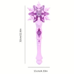 Princess Snowflake Magic Wand Led Light-Up Dress-Up Wand Girls' Pretend Play Toy Princess Dress-Up Toy Christmas Halloween Costume Props Birthday Gift Holiday Gift Christmas Gift Halloween Gift