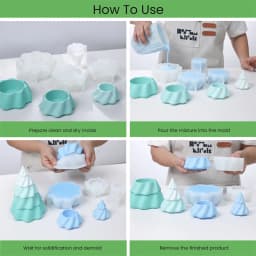 Mystical Stacking Christmas Tree Jesmonite Candle Jar Silicone Mold For Lid Handmade Concrete Candle Vessel Mould Home Decor