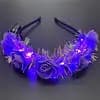 Luminous Rose Flower Headband LED Light up Wreath for Women Girl Bridal Wedding Party Hairband Christmas Valentine's Day Gifts