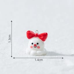10pcs Christmas Snowman Elk Bobsleigh Mini Resin Jewelry Pendant DIY3D Glossy Micro-Landscape Desktop Small Decorative Item