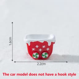 10pcs Christmas Snowman Elk Bobsleigh Mini Resin Jewelry Pendant DIY3D Glossy Micro-Landscape Desktop Small Decorative Item