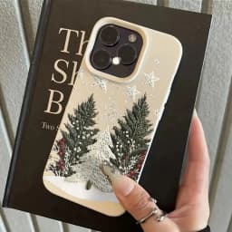 Christmas Tree Design Lychee Texture Phone Case For iPhone 18 17 16 15 14 13 12 11 Pro Max 17 Air 15 Plus X XS XR 16E Soft Cover
