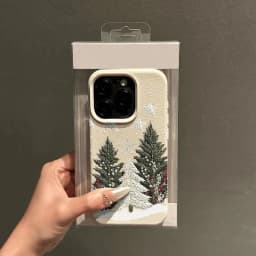Christmas Tree Design Lychee Texture Phone Case For iPhone 18 17 16 15 14 13 12 11 Pro Max 17 Air 15 Plus X XS XR 16E Soft Cover