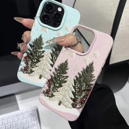 Christmas Tree Design Lychee Texture Phone Case For iPhone 18 17 16 15 14 13 12 11 Pro Max 17 Air 15 Plus X XS XR 16E Soft Cover