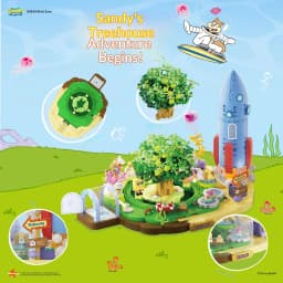AREAX Spongebob Sandy Cheeks Dome Tree House DIY Building Blocks Set Kids & Fans Blind Box Christmas Gift Assembly Model Kit
