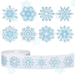 500pcs/roll Blue Snowflake Merry Christmas Sticker Gift Envelope Sealing Label Decoration Stationery Sticker 2.5cm