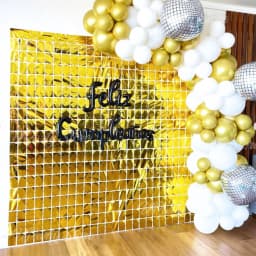 2pcs Silver Square Backdrop Curtains Shimmer Foil Wall Backdrop Tinsel Streamers for Birthday Wedding Christmas Disco Party Deco