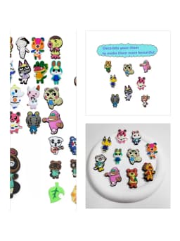 12-24Pcs Animals Cartoon Shoe Charms For Slides Sandals, PVC Shoe Decoration Accessories For Christmas Birthday Gift Party Favor