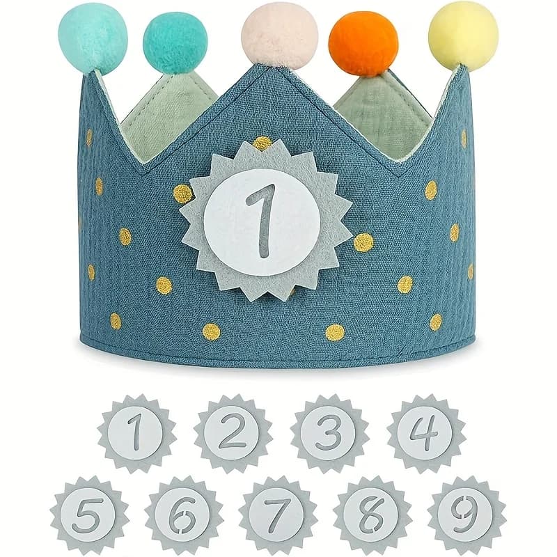 1pc Fabric Birthday Crown Hat, Perfect for Parties and Celebrations,Halloween, Christmas Event & Party Decorations