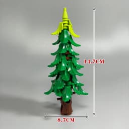 DIY Pine Tree Model Kit - Snowy Christmas Tree Street Forest Compatible with Building Blocks & Assemble Particles