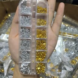 12Grids 3D Silver Pearls Nail Charms Mixed-Sizes Flatback Caviar Beads Nail Art Decoratio DIY Halloween&Christmas Manicure Part