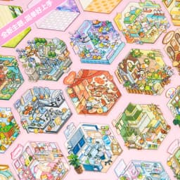 Kawaii Cabin Crisis 3D Dream Flower House Landscape Sticker book DIY Pocket Cabin Scene Christmas gifts 