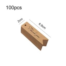 50Pcs/100Pcs Thank You Handmade Gift Tags Kraft Paper Hang Tag Label Cards for Wedding Birthday Christmas Party Decorations