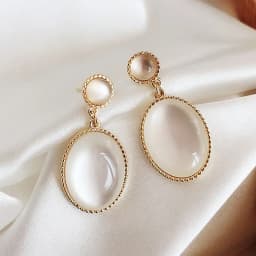 Sweet Opal Water Drop Irregular Round Oval Geometry Dangle Earring for Women Personality Simple Jewelry Wholesale Christmas Gift