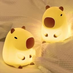 Cute Capybara Night Light Cute Cartoon Silicone Creative Bedside Sleep Night Lamp Room Decor Birthday Christmas Gift