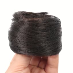 Synthetic Chignon Elastic Rubber Band Fake Hair Bun Clip in on Hair Tail Extension Updo Hair Piece Ponytail For Women Christmas