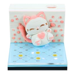 Time Piece Calendar 2027 Desk Calendar With Light 3D Magic Owl Calendar Paper Carving Art Memo Pad Notepad Gift for Christmas