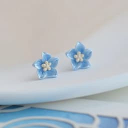 Resin Blue Camellia Stud Earring for Women New Trend Sweet Jewelry Accessory Wholesale Wedding Christmas Gift
