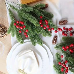 20pcs Artificial Pine Tree Plastic Green Pine Branches DIY Christmas Decoration Winter Tabletop Plants Christmas Tree Decoration