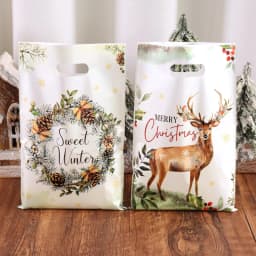 10/20/50pcs Christmas Candy Bags Rustic Xmas Tree Wreath Elk Truck Gifts Packaging Bag Winter Holiday Christmas Decorations 2025