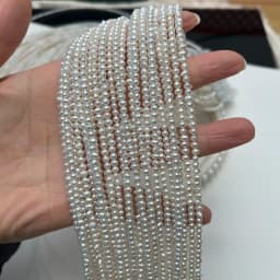 Natural Freshwater Pearls 3-4mm AA White Round Small Beads for Jewelry Making DIY Necklace Bracelet Accessories Gift Christmas