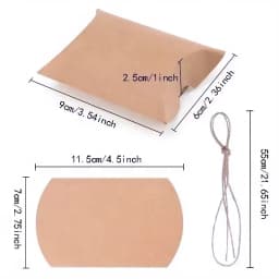 50/100PCS Pillow Candy Paper Box Kraft Paper Packaging Box Used For Candy Jewelry Gifts DIY Christmas Birthday Party Decoration