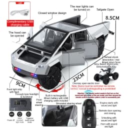 1:24 Pickup S680 Model Toys Alloy Diecast Car Front Wheel Steering Doors Opened Sound Light Pull Back Vehice Boy Christmas Gift