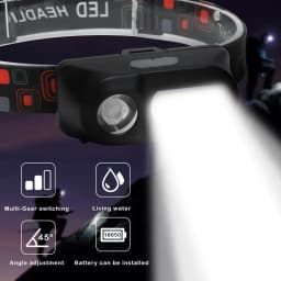 HOMEFISH USB Rechargeable Head Light, Powerful Hands-Free Head Torch, Christmas Stocking Stuffer for Outdoor Work Gift