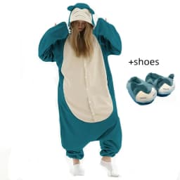 Snorlax Kigurumi Onesies Animal Pajamas Slippers Cosplay Costume Halloween Christmas Sleepwear Plus Size