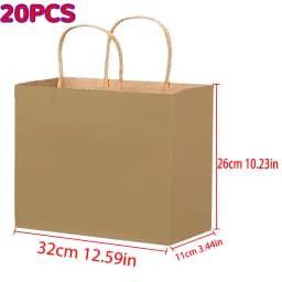 Kraft Paper Bags with Handles Birthday Wedding Christmas Party Decoration Baby Shower New Year Gift Packaging