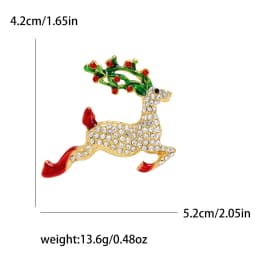 Christmas Enamel Sleigh Car Brooches for Women Unisex Rhinestone Deer Pins Banquet Party Backpack Gifts Jewelry Accessories