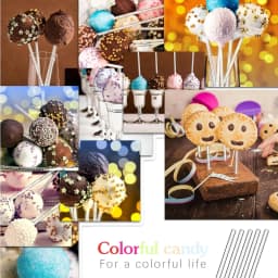 Acrylic Lollipop Sticks Cake Pops Sticks Candy Treat Sticks for Halloween Christmas Cupcake Toppers Chocolate Cookie Dessert 