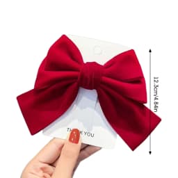 1Pcs Red Bowknot Hair Clip for Chinese New Year Christmas Barrettes Hair Accessories Gifts for Women Girls Xmas Tree Ornament