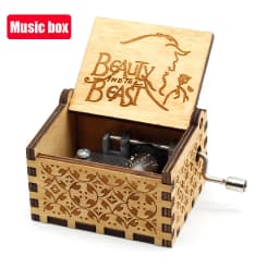 Many Anime styles Music Box Wooden Antique carved Wooden Hand Crank Music Box Classic Theme Music for Christmas Family Decor