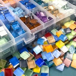 50pcs Glass Mosaic Tiles Colorful Square Mosaic Pieces for Mosaic Projects DIY Crafts Mosaic Handmade Christmas Decoration