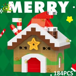 HUIQIBAO Children Mini Christmas Tree Santa Claus Snowman Model Micro Bricks Building Block DIY Elk Bricks Toys for Adult Gift