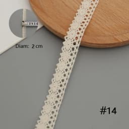 5M Cotton Lace Trim Sewing Crochet Lace Ribbon Beige Trim Lace Ribbon DIY Wedding Party Christmas Gift Decor Sewing Craft Supply