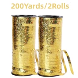 100 Yards Gold and Silver Curling Ribbon Shiny Balloon String Gift Wrapping Ribbon for Christmas Party Wedding Craft Flowers Dec