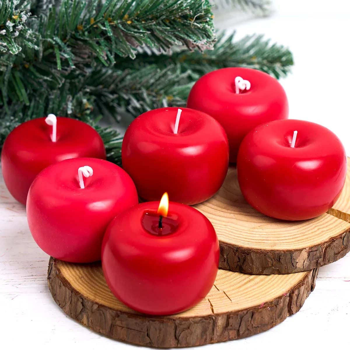 Simulation Apple Candle Silicone Mold DIY Handmade Aromath Soap Plaster Resin Craft Casting Molds Home Christmas Decor Supplies