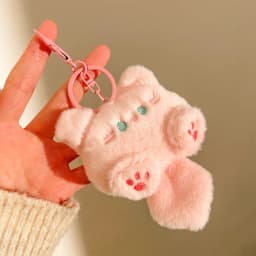Cartoon Plush Doll Keychain Bag Charms Capybara Star Bear Rabbit Frog Panda Strawberry Bear Goose Doll Keychains Christmas Gifts