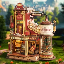 ROKR Dream Gift Factory 3D Wooden Puzzles Wooden Music Box Christmas Wooden Model Kits Build Best Gifts for Kids Adults