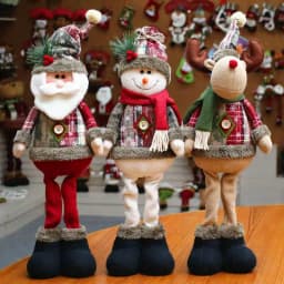 Christmas Dolls Tree Decor Standing Santa, Snowman and Reindeer Figurines for Home Decor Birthday Gifts Merry Christmas