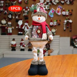 Christmas Dolls Tree Decor Standing Santa, Snowman and Reindeer Figurines for Home Decor Birthday Gifts Merry Christmas