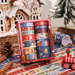 12 Rolls Vintage Christmas Washi Tape Set 4 Sizes Decorative Scrapbooking Santa Claus Tape Decorative Masking Adhesive Tapes