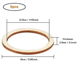 4-15cm Unfinished Wood Pieces Rings Shape Circle Ornaments Wood Rings Blank Wooden Slices for Painting Christmas Tree Home Decor